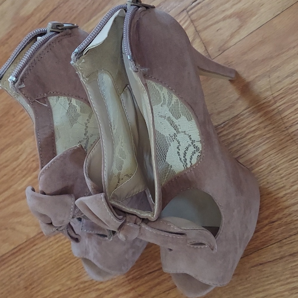 Tan high heels